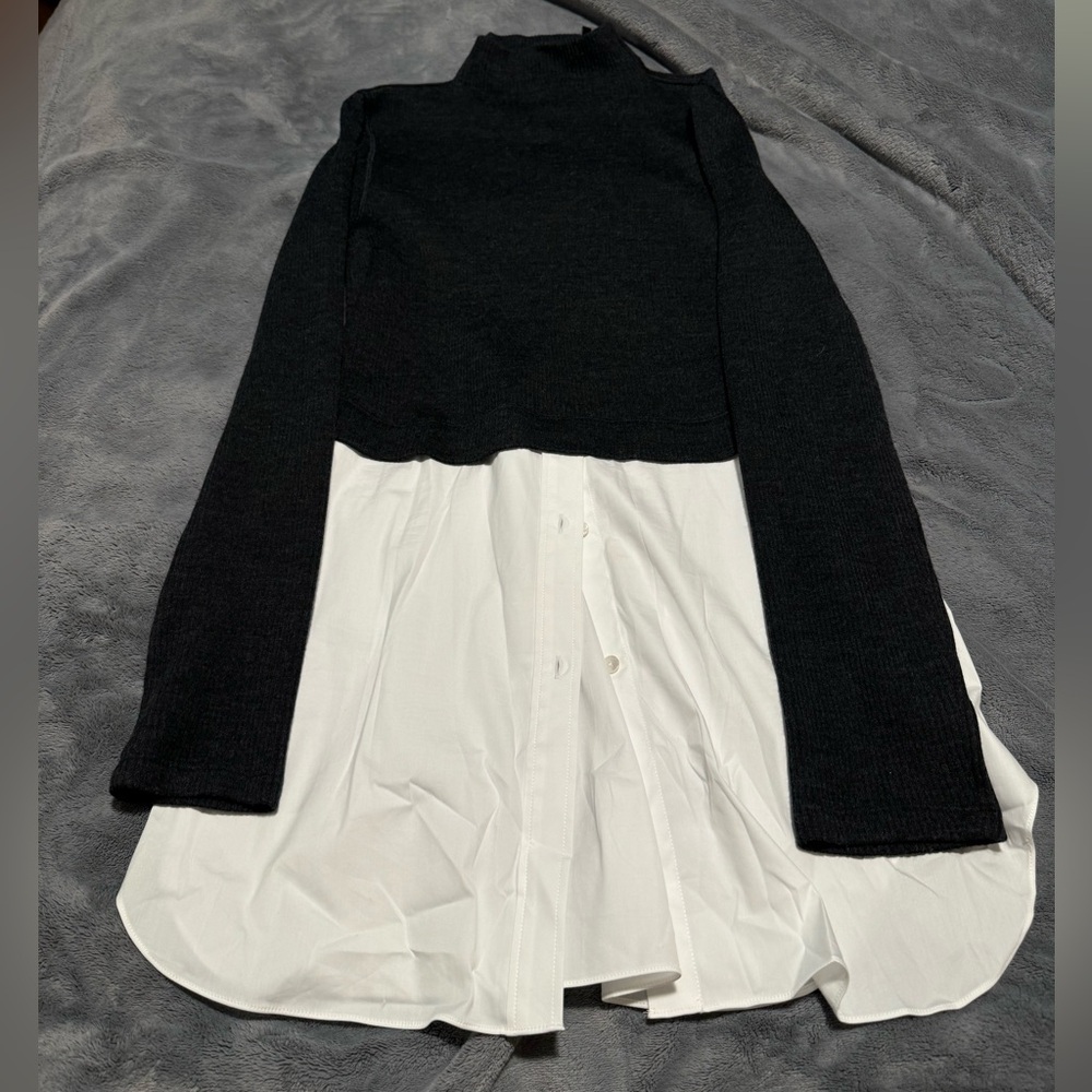 Theory Size Large Top Grey and White